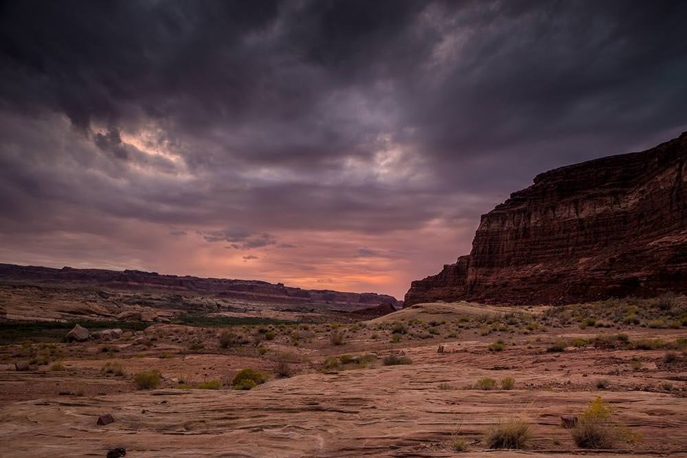 Sunrise from our camp spot in the Glen Canyon