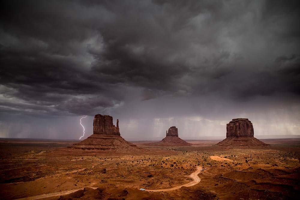 Lightning at Monument Valley