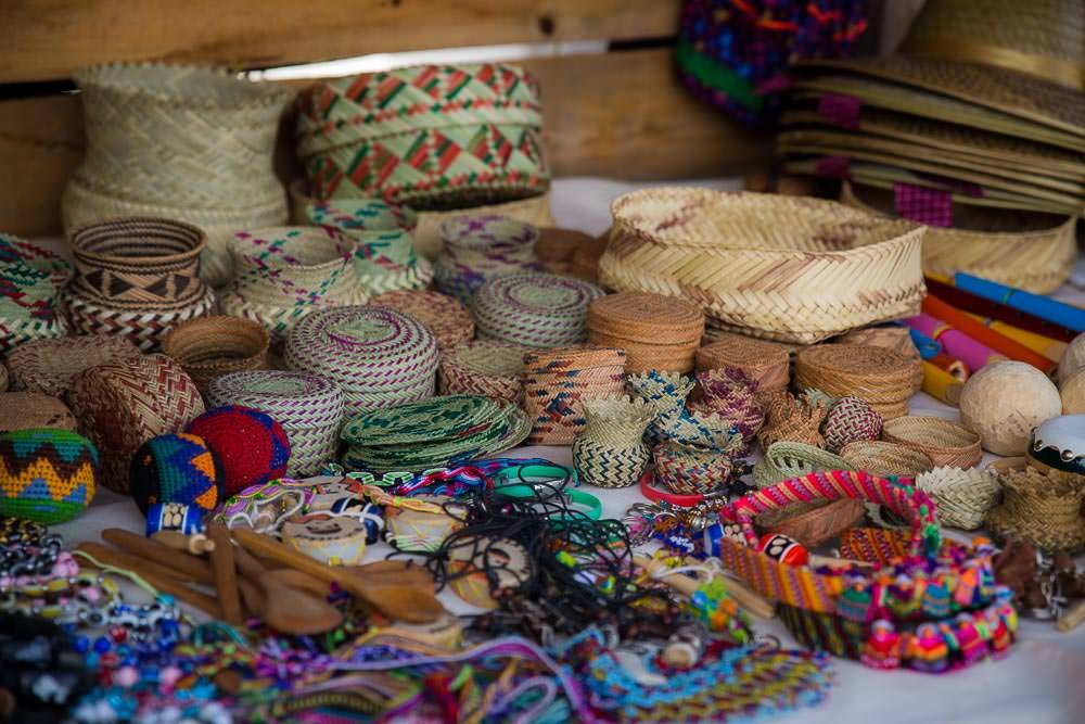 Locally made woven baskets.